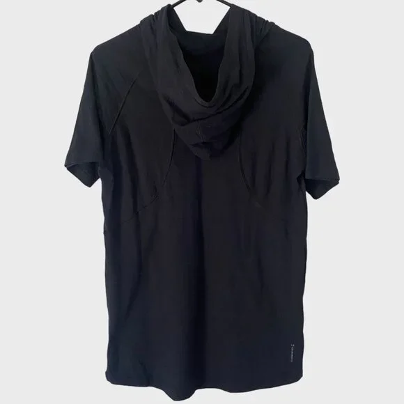 Under Armour Project Rock Charged Cotton Short-Sleeve Hoodie Black